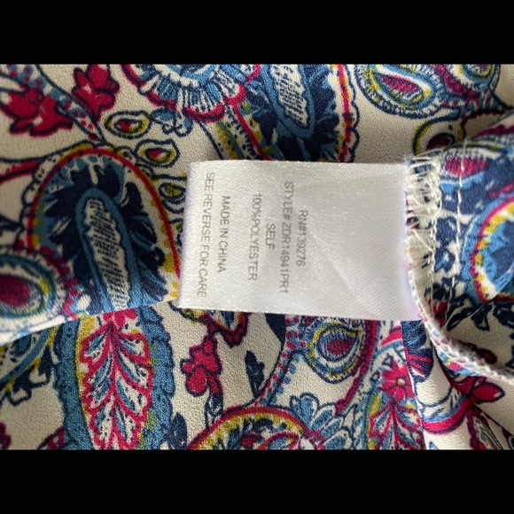 DR2 Paisley Print V-Neck Top M - Picture 3 of 7